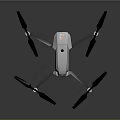 Professional Quadcopter Drone With Four Black Propellers And Gray Body