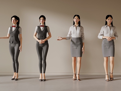 Waiter, Reception, Secretary, Beautiful Woman 3d model