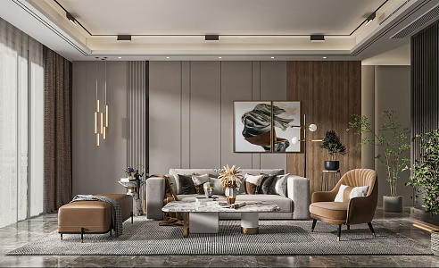 modern living room 3d model