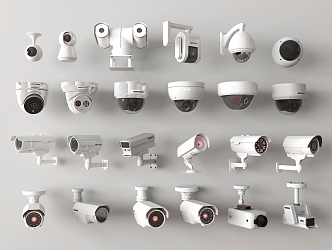 Security surveillance camera combination monitoring combination 3d model