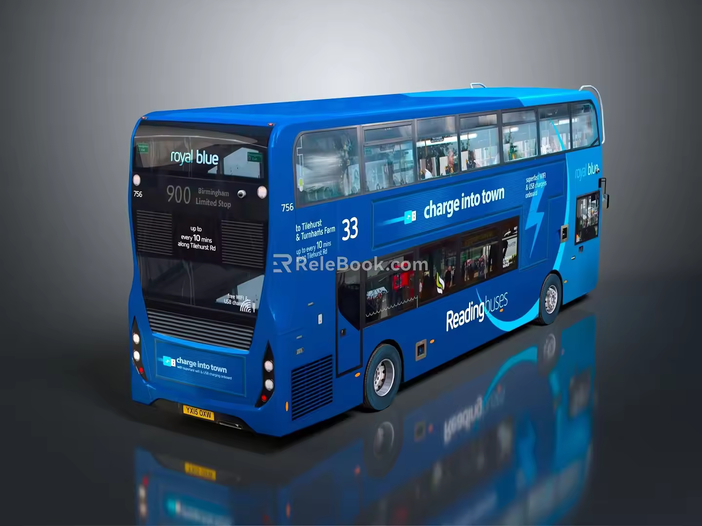 Modern Bus School Bus Box Bus Tourist Bus 3d model