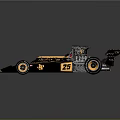 Black And Gold Race Car With Number 25 Streamlined Design And Rear Wing