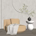 Modern Single Sofa Lazy Sofa 3d model