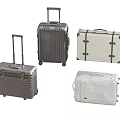 Various Stylish Luggage Pieces Featuring Trolley and Handheld Hard Shell Suitcases in Gray and White