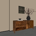 Silent Wind Decorative Cabinet Side Cabinet Entrance Cabinet Bucket Cabinet 3d model