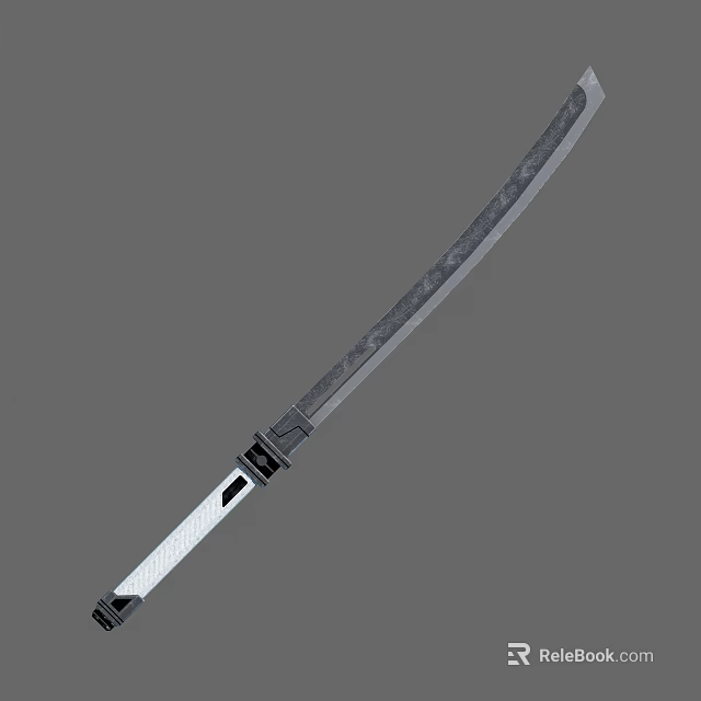 Samurai Warrior Holding Traditional Katana Sword With Dragon Engravings On Black Sheath 3d model 