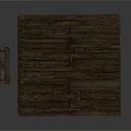 Rustic Wooden Pallet Platform with Small Ladder Shelf and Sturdy Legs