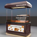 Stylish Buffet Cabinet With Glass Display Case And Awning For Freshly Baked Bread