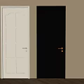 White and Black Swing Doors with Modern Panel Design for Interior Use 3d model