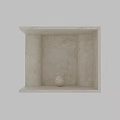 Beige Textured Wall Corner Featuring Spherical Decorative Component