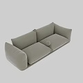 Modern Beige Two Seater Sofa With Plush Cushions And Soft Armrests