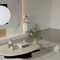 Modern TV Background Wall Design With Wood Panel Marble Accent Recessed Lighting And Decorative Shelves