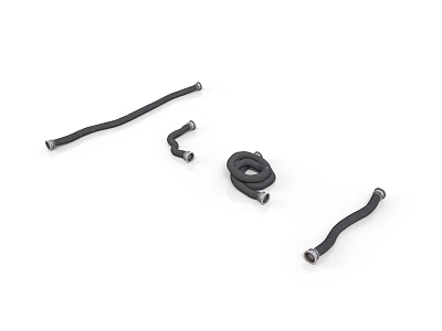 Black Rubber Hoses Set with Different Shapes and Various Lengths for Mechanical Parts 3d model