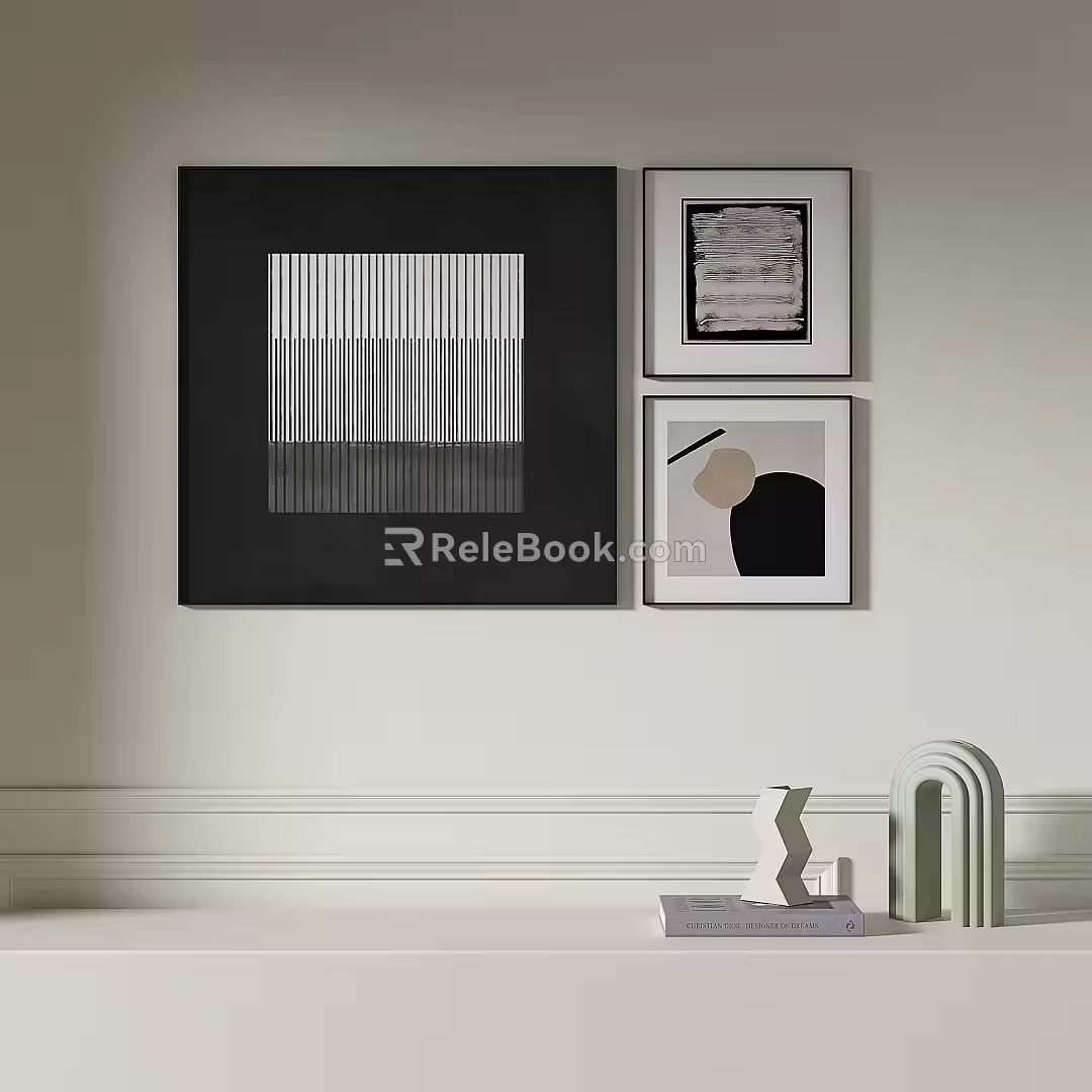 Simple abstract decorative painting 3d model