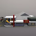 Modern McDonald's Restaurant Building Exterior Featuring Coca Cola Signage And Drive Thru Lane