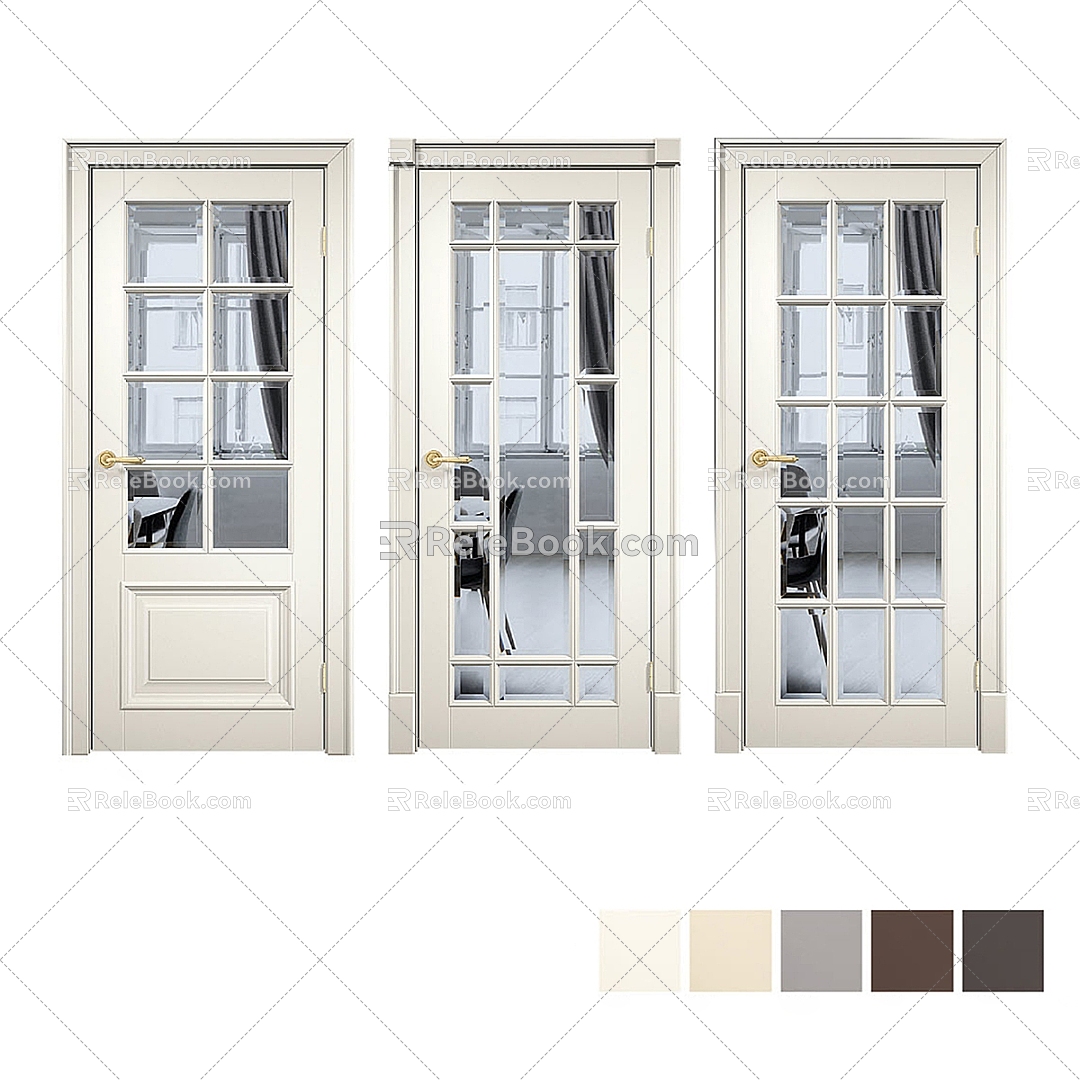 European style single door entrance door kitchen door 3d model