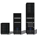 Modern Data Center Server Racks With Network Equipment And Storage Units 3d model