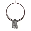 Circular Hoop Swing Play Equipment with Hanging Checkered Cloth for Kids Outdoor Playground