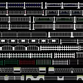 Various Types Of Railings Design Styles With Patterns Grids And Decorative Details