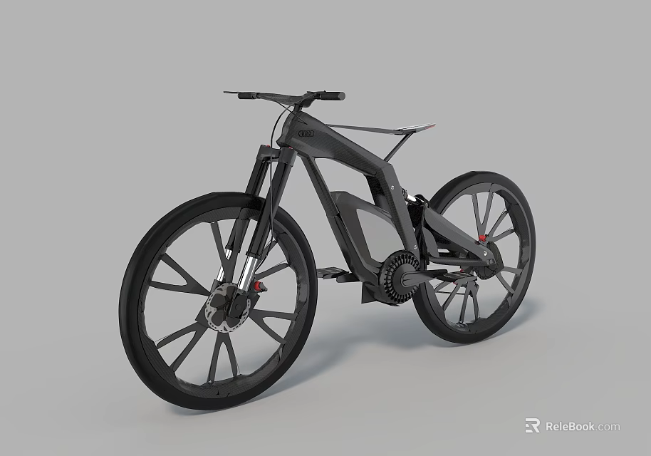 Sleek Modern Black Bicycle Featuring Streamlined Frame And Large Wheels 3d model 