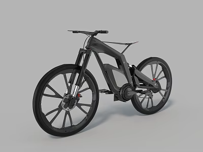 Sleek Modern Black Bicycle Featuring Streamlined Frame And Large Wheels 3d model