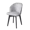 Stylish Modern Gray Striped Upholstered Accent Chair With Dark Wooden Legs