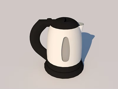 Black And White Modern Electric Kettle With Sleek Body For Daily Household Use 3d model