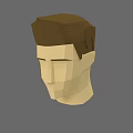 Low Poly Male Character 3D Head Model Design for Game and Film