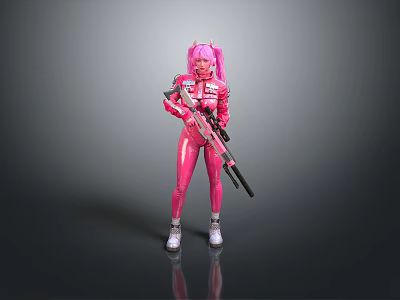 Sci-fi Beauty Cyber Beauty Sci-fi Woman Warrior Future Woman Warrior Sci-fi Lady Soldier Cyber Woman Warrior 3d model