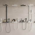Modern Shower Embedded Shower Constant Temperature Shower Switch Top Spray Shower 3d model