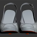 Women's Open Toe High Heel Shoes in White with Red Heel and Lace Pattern Design
