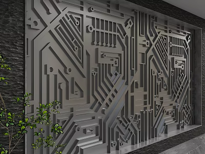 Modern background wall 3d model