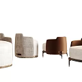 Modern single sofa stool 3d model