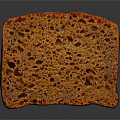 Square Baked Toast Slice With Porous Golden Orange Red Crusty Surface Texture