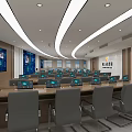 Modern Monitoring Room Dispatching Conference Room 3d model