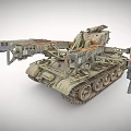 Military Tank With Extended Mechanical Bridge Arms Tracked Armored Weapon Vehicle Design