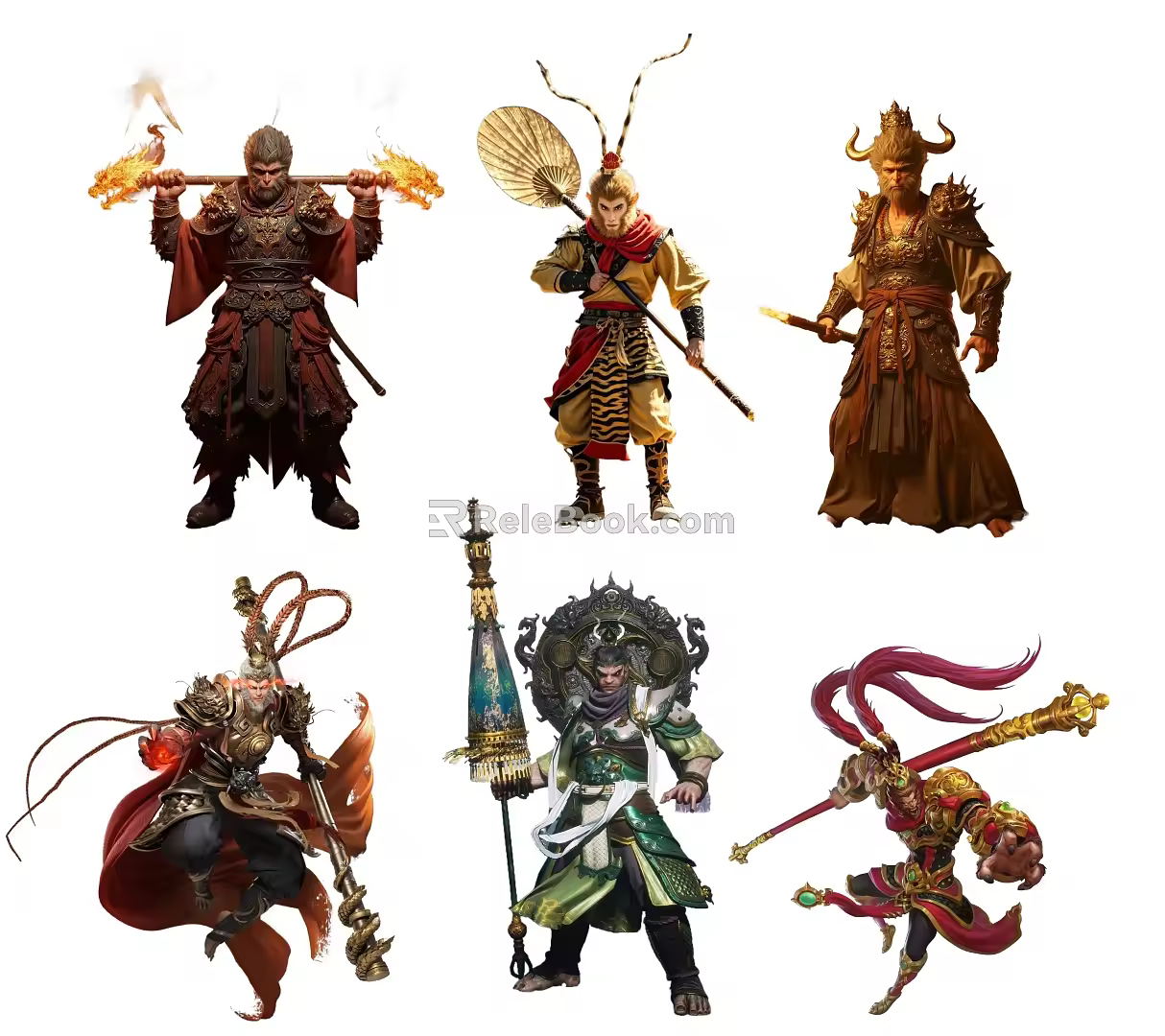 2D Monkey King Cartoon Characters 3d model