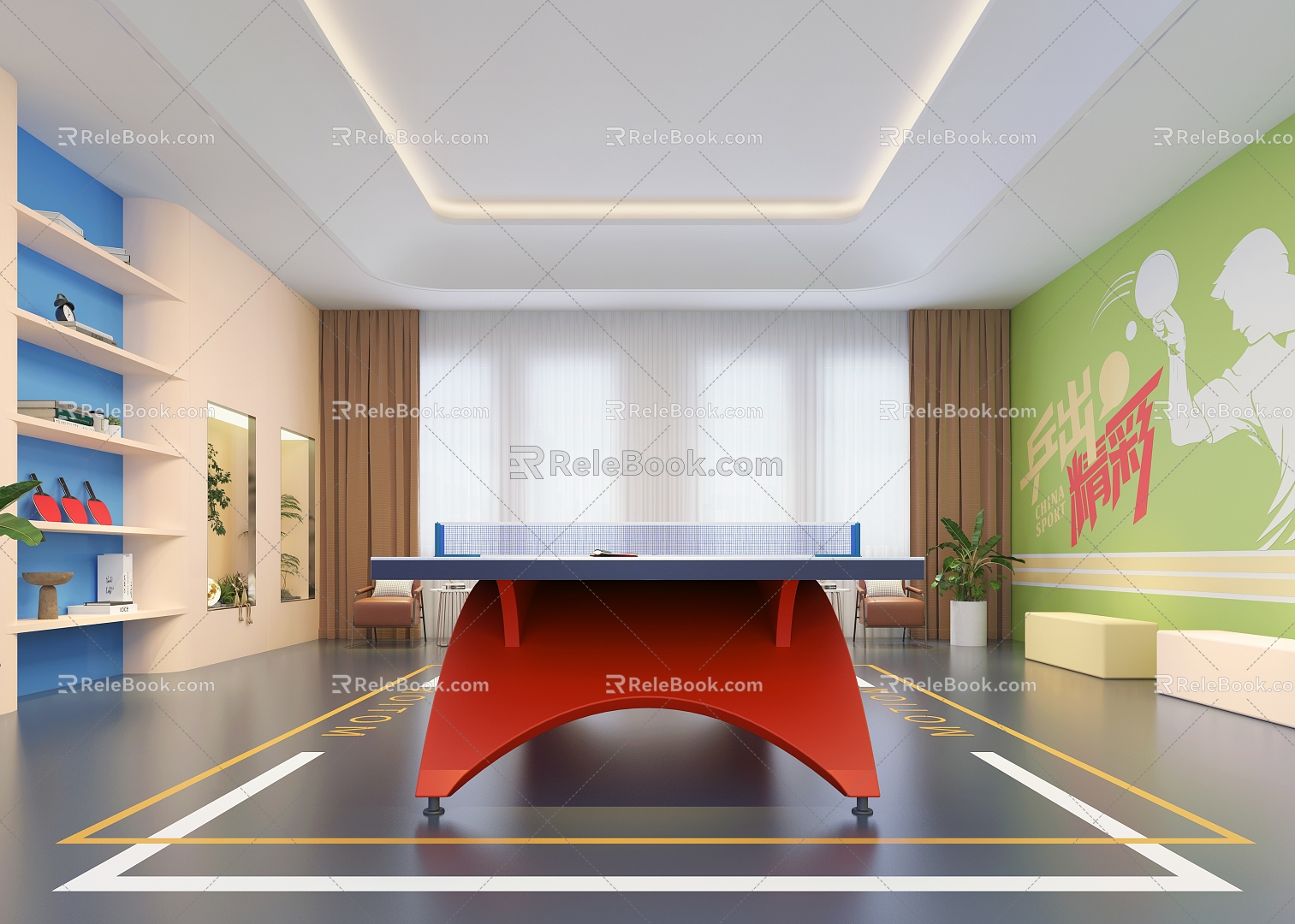 Table Tennis Sports Title 3d model