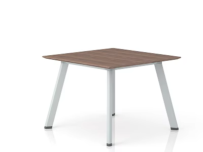 Modern Office Desk With Wooden Tabletop And Metal Legs Design 3d model