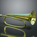 Golden Brass Trombone Musical Instrument With Shiny Polished Surface And Reflective Finish