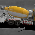 Yellow and White Concrete Mixer Truck With Mixer Drum And Ladder
