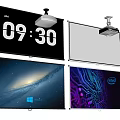projection screen projector 3d model