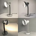 Modern Adjustable Desk Lamp With Metal Base And White Lampshade Lighting