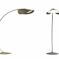 Modern Floor Lamps with Curved and Straight Arms Dome Shades and Round Bases