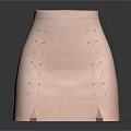 Pink High Waist Short Skirt With Side Lace Up Eyelet Details