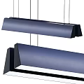 Modern Blue Pendant Light With Sleek Long Design And Hanging Structure 3d model