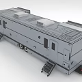 Gray Commercial Mobile Trailer With Side Staircases And Roof Vents Design