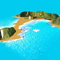 Stunning Private Tropical Island Landscape With Lush Green Hills Sandy Beaches And Clear Blue Ocean