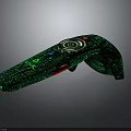 Green Illuminated Astronautical Controller With Intricate Patterns And Glowing Buttons For Cosmic Exploration