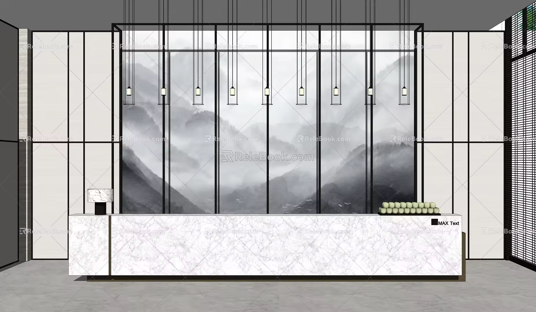 New Chinese Reception Desk Sales Office Service Desk Reception Desk 3d model